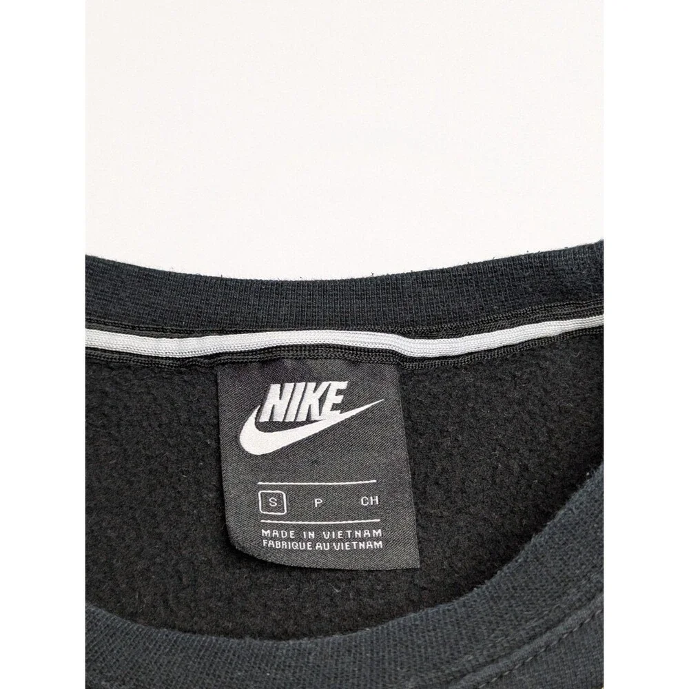 Nike Sweater Womens Small Black Logo Glam Dunk Gold Chain Necklace Sweatshirt